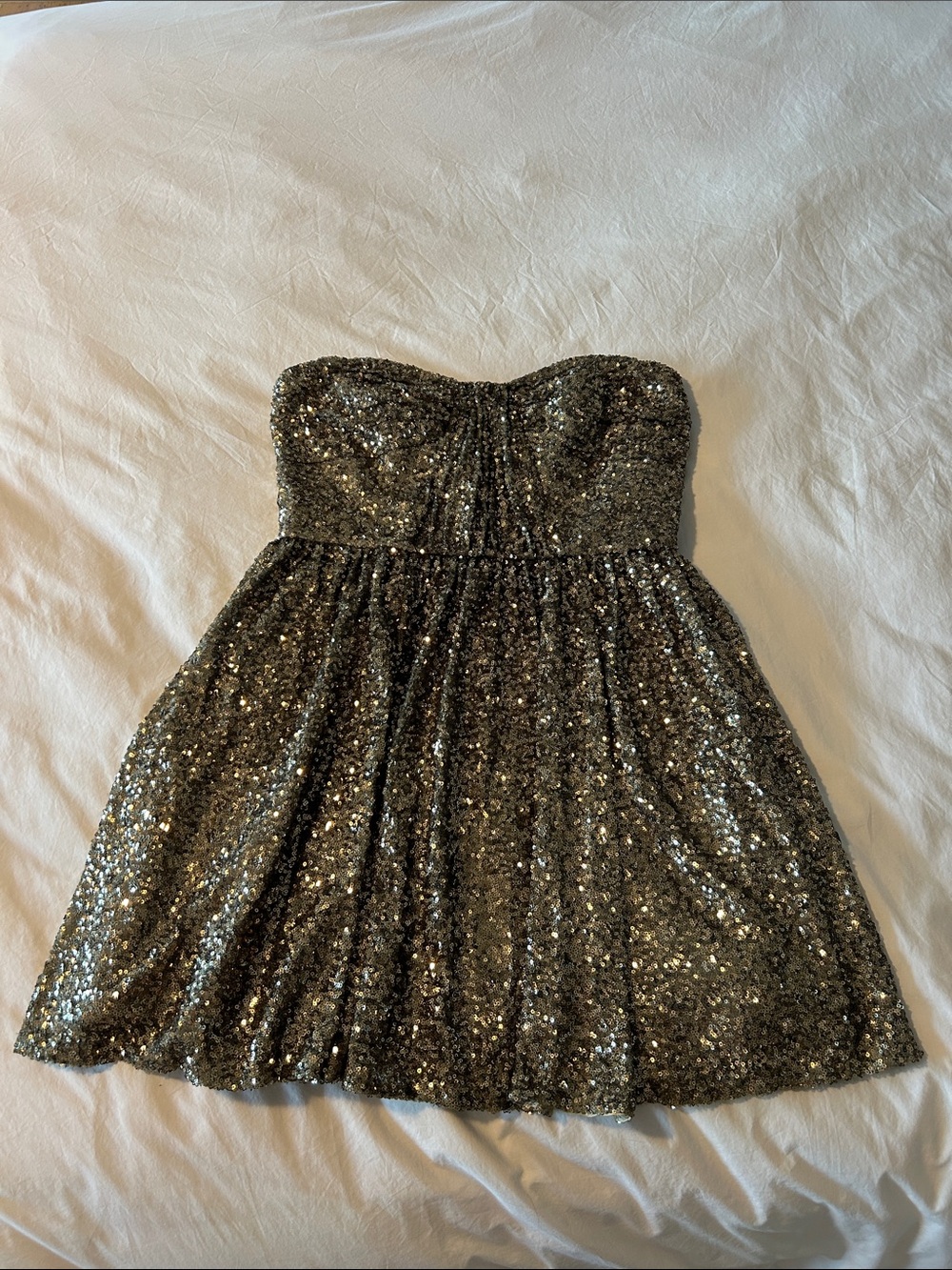Gorgeous Jill Stuart Strapless Sequin Party Dress - Gold